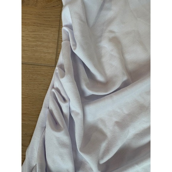 White Strapless Dress Ruched Bodycon Cocktail Party Dress - Picture 3 of 5